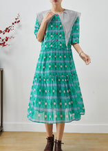 Load image into Gallery viewer, Boutique Green Double-layer Print Chiffon Dress Summer