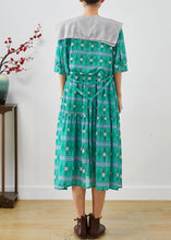 Load image into Gallery viewer, Boutique Green Double-layer Print Chiffon Dress Summer