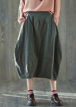 Load image into Gallery viewer, Boutique White stripes Pockets lantern Cotton Linen Summer Skirt