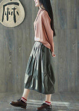 Load image into Gallery viewer, Boutique White stripes Pockets lantern Cotton Linen Summer Skirt