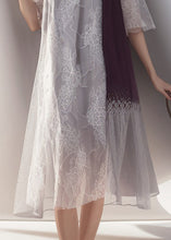 Load image into Gallery viewer, Boutique Grey Stand Collar Print Patchwork Tulle Dress Summer