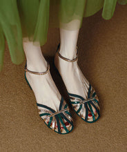 Load image into Gallery viewer, Boutique Hollow Out Splicing Walking Sandals Blackish Green Faux Leather