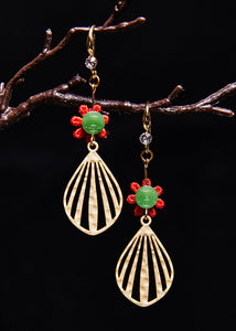 Boutique Jade Gilding Sector Drop Earrings