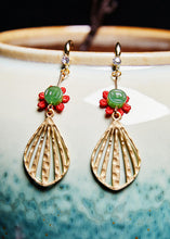 Load image into Gallery viewer, Boutique Jade Gilding Sector Drop Earrings