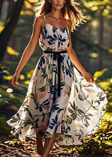 Load image into Gallery viewer, Boutique Print Loose Silk Spaghetti Strap Dress Summer