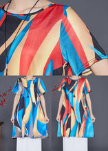 Load image into Gallery viewer, Boutique Red Blue Oversized Print Ice Silk Mini Dress Summer