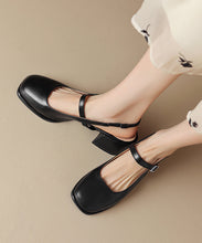 Load image into Gallery viewer, Boutique Red Hollow Out Buckle Strap Splicing Chunky Heel Sandals