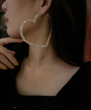 Load image into Gallery viewer, Boutique Silk Sterling Silver Alloy Zircon Love Hoop Earrings