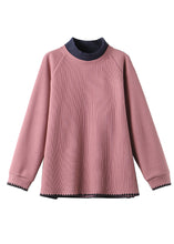 Load image into Gallery viewer, Boutique Watermelon Red Stand Collar Patchwork Cotton Pullover Tops Spring