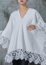 Load image into Gallery viewer, Boutique White Oversized Patchwork Lace Long Smock Spring