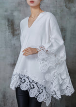 Load image into Gallery viewer, Boutique White Oversized Patchwork Lace Long Smock Spring