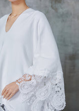 Load image into Gallery viewer, Boutique White Oversized Patchwork Lace Long Smock Spring