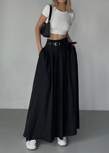 Load image into Gallery viewer, Boutique White Pockets Wrinkled High Waist Cotton Skirts Summer