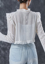 Load image into Gallery viewer, Boutique White Ruffled Patchwork Lace Blouse Tops Spring