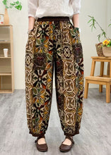 Load image into Gallery viewer, Boutique Yellow Elastic Waist Silk Linen Crop Harem Pants