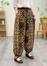 Load image into Gallery viewer, Boutique Yellow Elastic Waist Silk Linen Crop Harem Pants