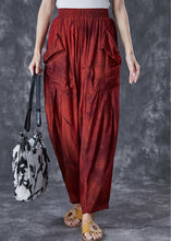 Load image into Gallery viewer, Brick Red Tie Dye Harem Pants Wrinkled Pockets Summer