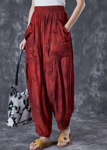 Load image into Gallery viewer, Brick Red Tie Dye Harem Pants Wrinkled Pockets Summer