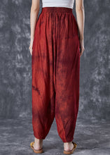 Load image into Gallery viewer, Brick Red Tie Dye Harem Pants Wrinkled Pockets Summer