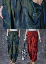 Load image into Gallery viewer, Brick Red Tie Dye Harem Pants Wrinkled Pockets Summer