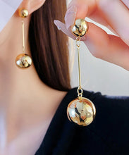 Load image into Gallery viewer, Brief Gold Copper Ball Tassel Drop Earrings