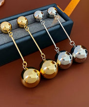 Load image into Gallery viewer, Brief Gold Copper Ball Tassel Drop Earrings