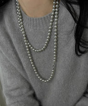 Load image into Gallery viewer, Brief Grey Pearl Tassel Pendant Necklace