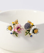 Load image into Gallery viewer, Brief Rainbow Sterling Silver Asymmetrical Enamel Floral Stud Earrings