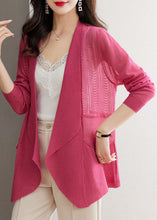 Load image into Gallery viewer, Brief Rose Notched Pockets Ice Size Knit Cardigans Summer