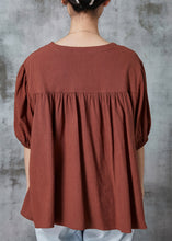 Load image into Gallery viewer, Caramel Cotton Shirt Tops Oversized Summer