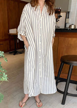 Load image into Gallery viewer, Casual Beige Peter Pan Collar Button Maxi Shirts Dresses Spring