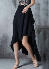 Load image into Gallery viewer, Casual Black Asymmetrical Silm Fit Chiffon Skirt Summer