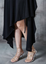 Load image into Gallery viewer, Casual Black Asymmetrical Silm Fit Chiffon Skirt Summer