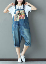 Load image into Gallery viewer, Casual Blue Oversized Applique Cotton Denim Jumpsuit Spring