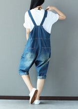 Load image into Gallery viewer, Casual Blue Oversized Applique Cotton Denim Jumpsuit Spring