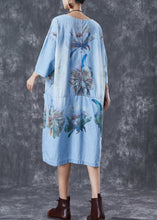 Load image into Gallery viewer, Casual Blue Oversized Patchwork Pockets Denim Party Dress Summer