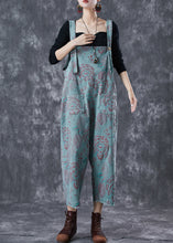 Load image into Gallery viewer, Casual Blue Oversized Print Denim Jumpsuits Summer