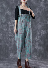 Load image into Gallery viewer, Casual Blue Oversized Print Denim Jumpsuits Summer