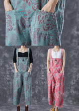 Load image into Gallery viewer, Casual Blue Oversized Print Denim Jumpsuits Summer