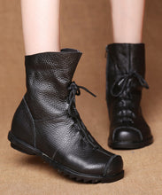 Load image into Gallery viewer, Casual Brown Splicing Lace Up Boots