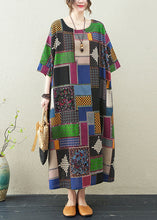 Load image into Gallery viewer, Casual Colorblock O-Neck Print Maxi Dress Summer