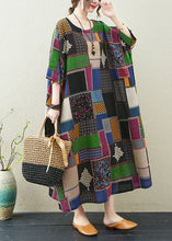 Load image into Gallery viewer, Casual Colorblock O-Neck Print Maxi Dress Summer