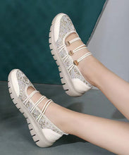 Load image into Gallery viewer, Casual Comfy Beige Breathable Mesh Splicing Wedge Heels Sandals