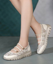 Load image into Gallery viewer, Casual Comfy Beige Breathable Mesh Splicing Wedge Heels Sandals