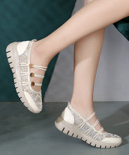 Load image into Gallery viewer, Casual Comfy Beige Breathable Mesh Splicing Wedge Heels Sandals