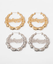 Load image into Gallery viewer, Casual Gold Metal Alloy Bamboo Joint Hoop Earrings