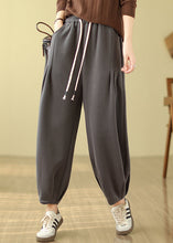 Load image into Gallery viewer, Casual Grey Pockets Elastic Waist Warm Fleece Pants Winter