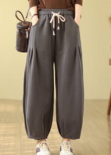 Load image into Gallery viewer, Casual Grey Pockets Elastic Waist Warm Fleece Pants Winter