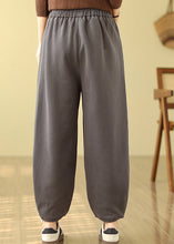 Load image into Gallery viewer, Casual Grey Pockets Elastic Waist Warm Fleece Pants Winter