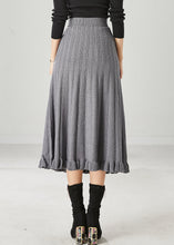 Load image into Gallery viewer, Casual Grey Ruffled Exra Large Hem Knit Skirts Spring